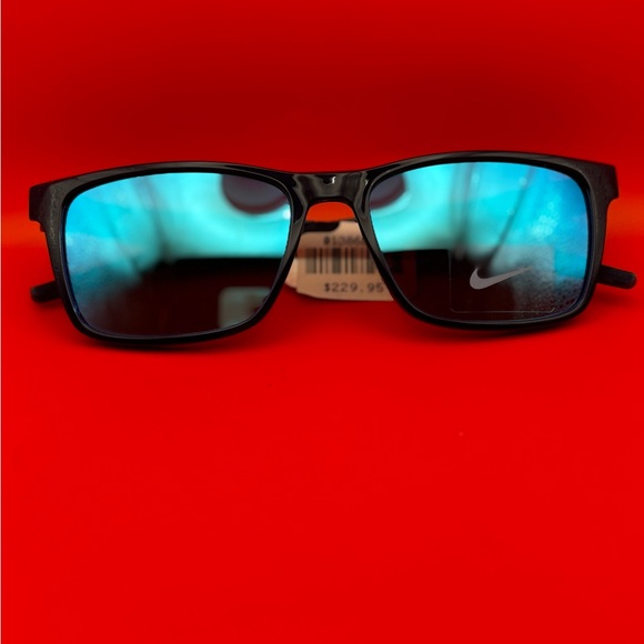 Nike Black and Blue Wayfarer Sunglasses